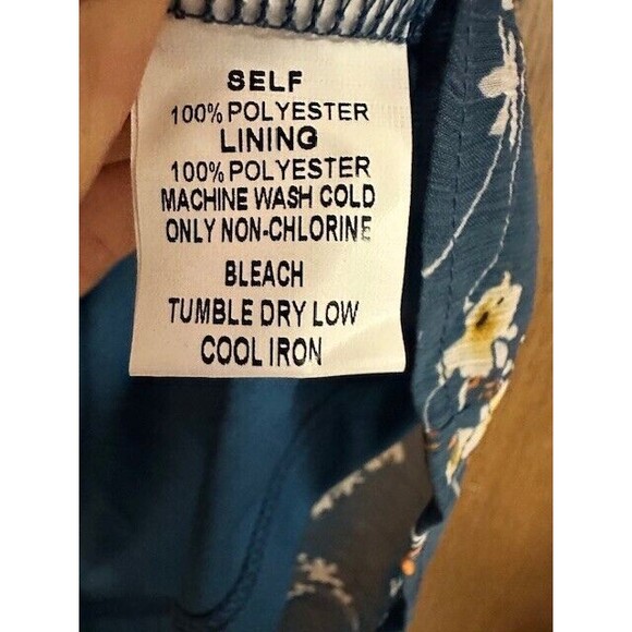 Papermoon Floral Blouse Womens Small Sleeveless Lined Teal Boho Relaxed Tunic - Picture 5 of 5